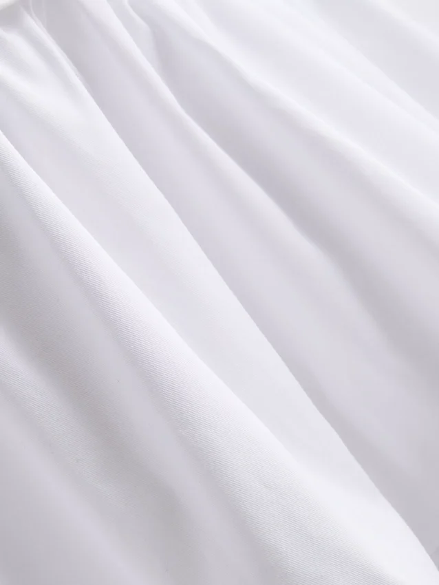 The Edit-top i poplin med rynkad V-ringning