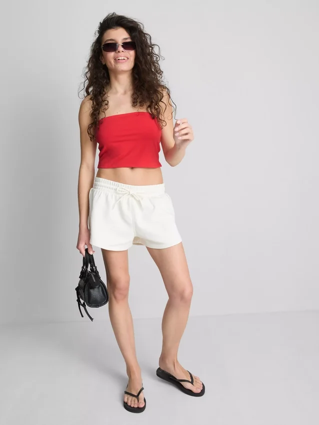 The Primark Scene | Bandeau-top i bomullsrik jersey