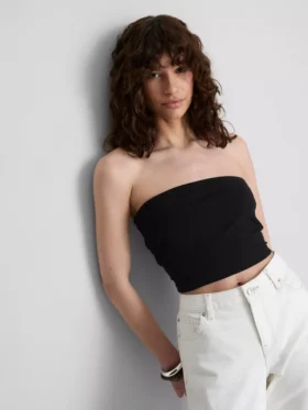 The Primark Scene | Bandeau-top i bomullsrik jersey