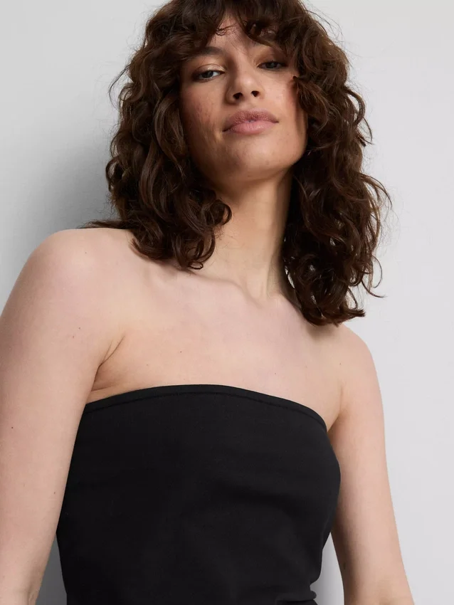 The Primark Scene | Bandeau-top i bomullsrik jersey