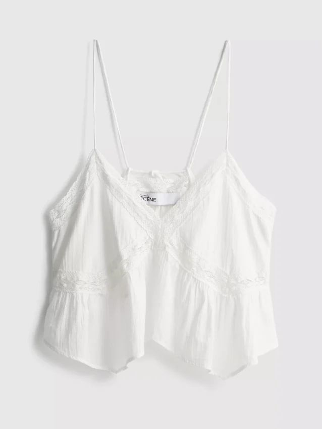 The Primark Scene | Bomullstopp med broderi, V-ringning och spaghettiband