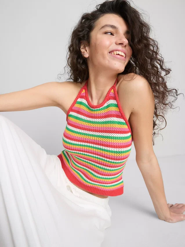 The Primark Scene | Stickad halterneck-top