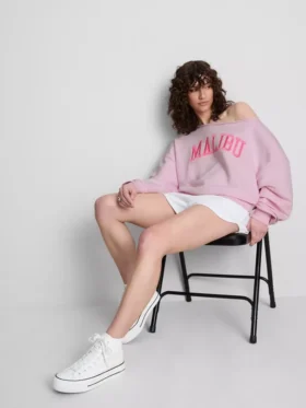 The Primark Scene | Sweatshirt med slogan och bar axel