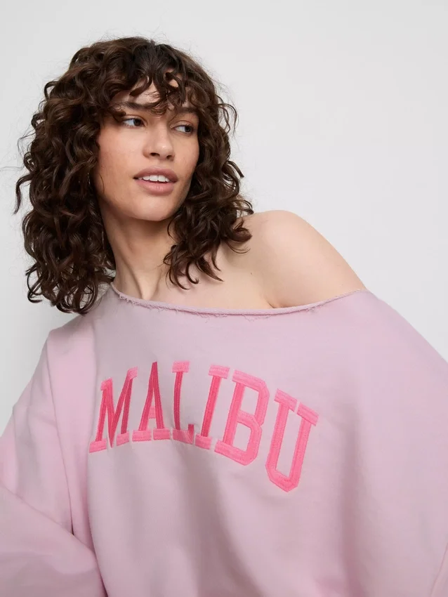 The Primark Scene | Sweatshirt med slogan och bar axel
