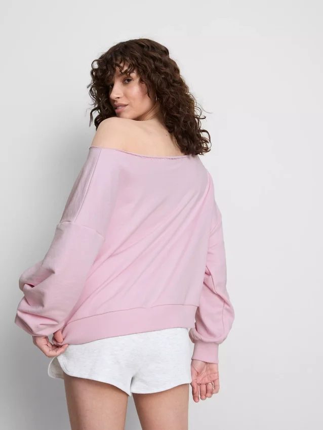 The Primark Scene | Sweatshirt med slogan och bar axel