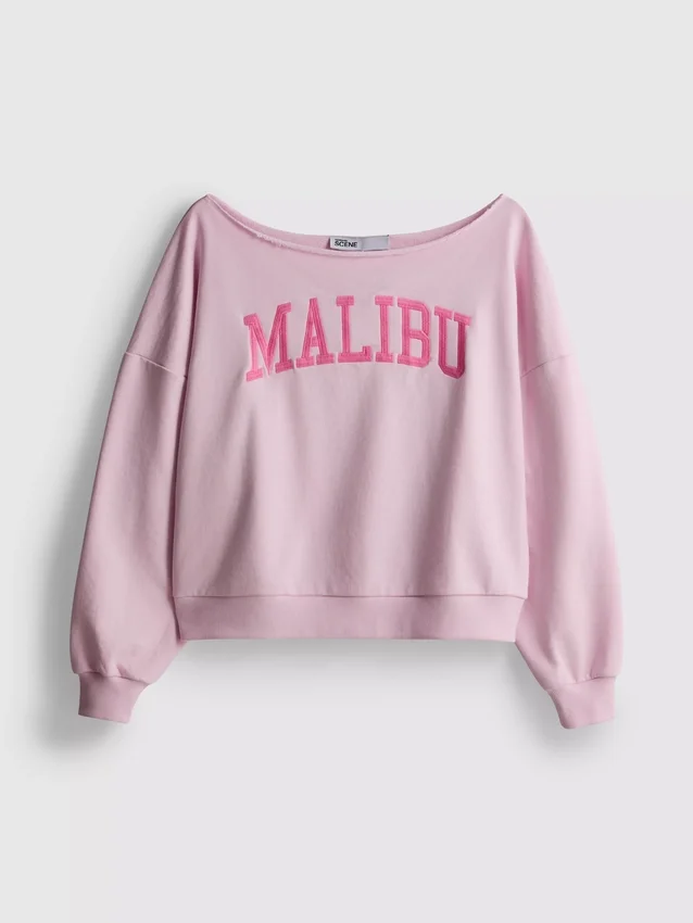 The Primark Scene | Sweatshirt med slogan och bar axel
