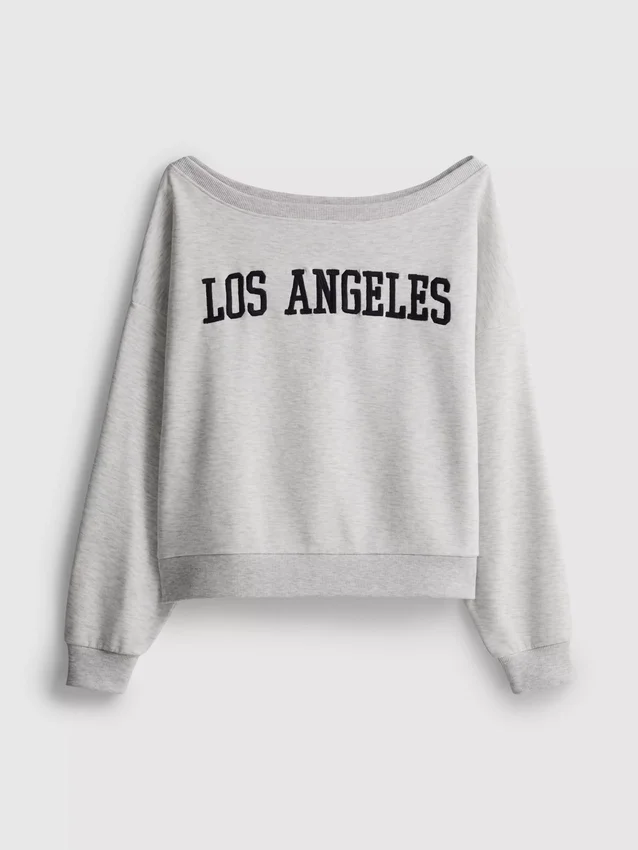 The Primark Scene | Sweatshirt med slogan och bar axel