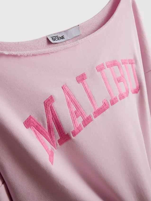 The Primark Scene | Sweatshirt med slogan och bar axel