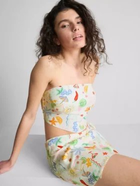 The Primark Scene | Tryckt, rundad bandeau-top