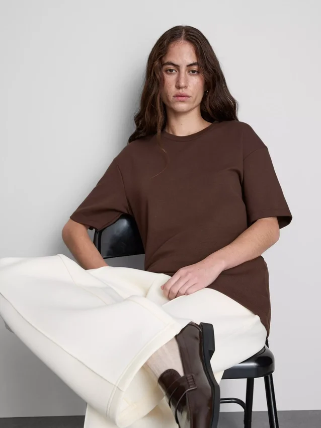 Tight-fit T-shirt i kraftigt tyg