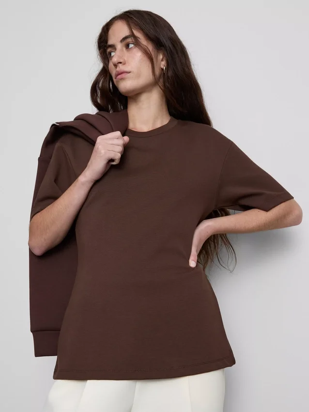 Tight-fit T-shirt i kraftigt tyg