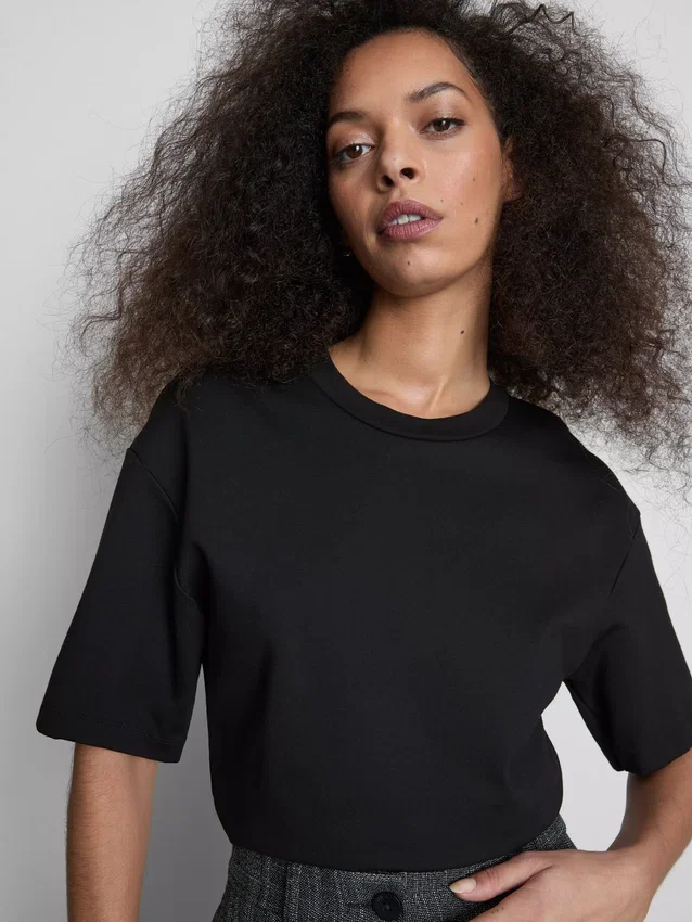 Tight-fit T-shirt i kraftigt tyg