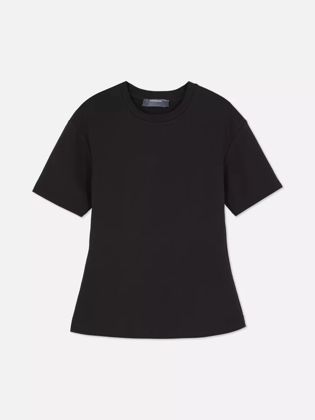Tight-fit T-shirt i kraftigt tyg