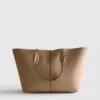 Tote-väska med panel i imitationsmocka