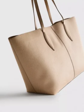 Tote-väska med panel i imitationsmocka