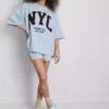 Tröja med droppärmar i bomullsrik NYC-stil