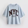 Tröja med droppärmar i bomullsrik NYC-stil