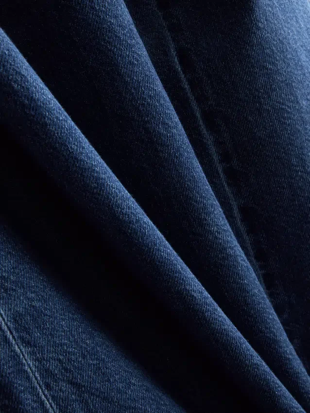 Träningsbyxor i bomullsdenim med vida ben