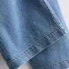 Träningsbyxor i bomullsdenim med vida ben