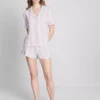 Tryckt kort pyjamasar i boyfriend-stil