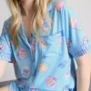 Tryckt kort pyjamasar i boyfriend-stil