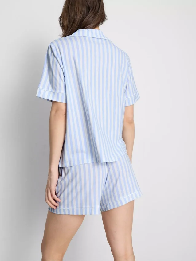 Tryckt kort pyjamasar i boyfriend-stil