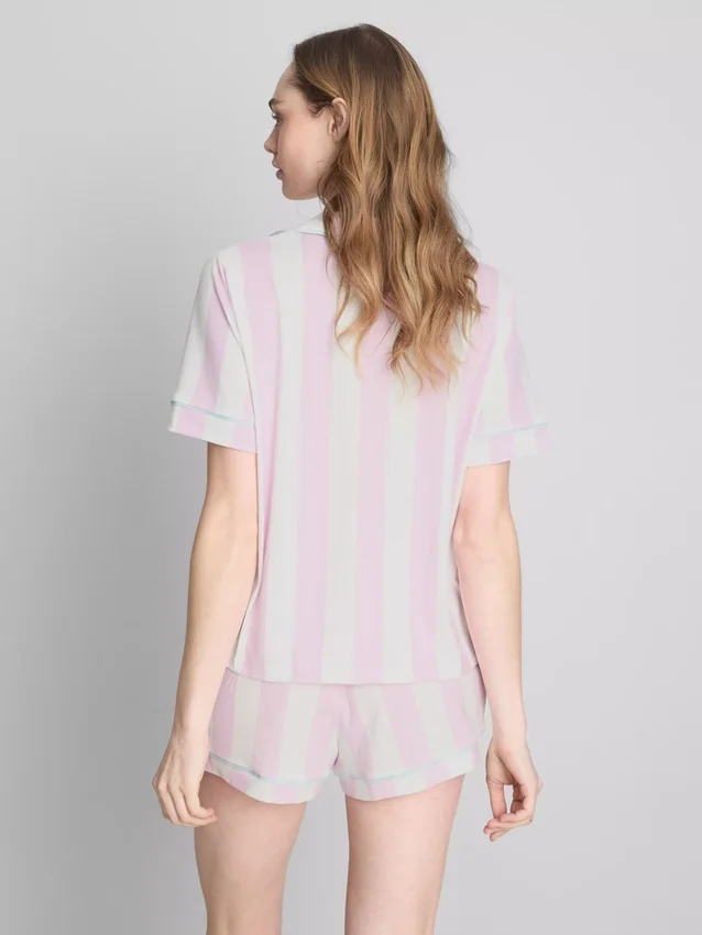 Tryckt kort pyjamasar i boyfriend-stil
