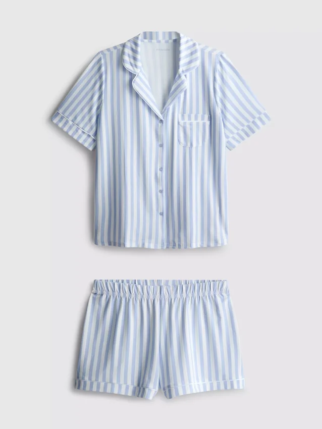 Tryckt kort pyjamasar i boyfriend-stil