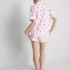 Tryckt pyjamasar i teddy-stil, boyfriend-modell, kort modell