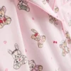 Tryckt pyjamasar i teddy-stil, boyfriend-modell, kort modell