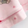 Tryckt pyjamasar i teddy-stil, boyfriend-modell, kort modell