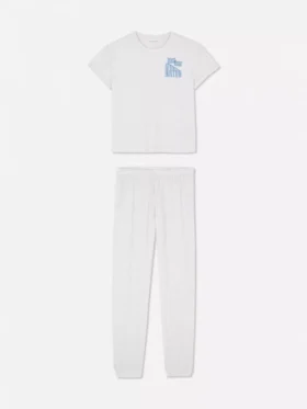 Tryckt pyjamaset med korta ärmar