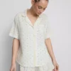 Tryckta korta boyfriend-stilens pyjamasar