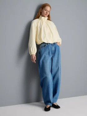 Ultimata jeans i bomullsdenim med vid ben