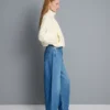 Ultimata jeans i bomullsdenim med vid ben