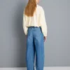 Ultimata jeans i bomullsdenim med vid ben