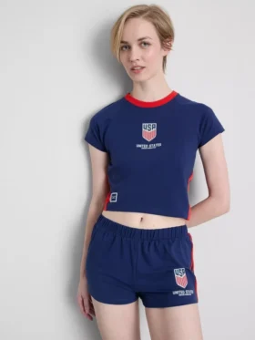 USA-fotbollspyjamasar med korta byxor
