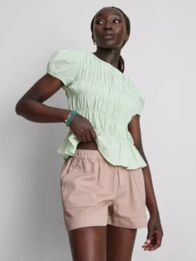 Utility-shorts i bomullsdenim