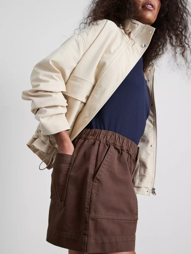 Utility-shorts i bomullsdenim