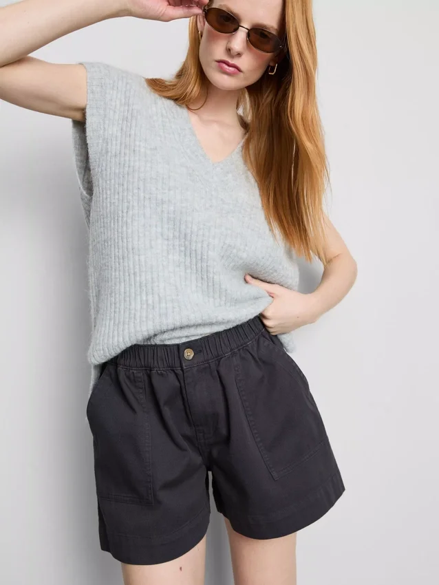 Utility-shorts i bomullsdenim