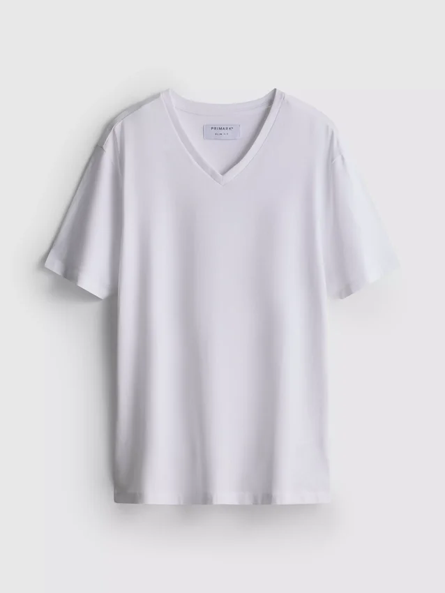 V-ringad, figursydd stretch-T-shirt