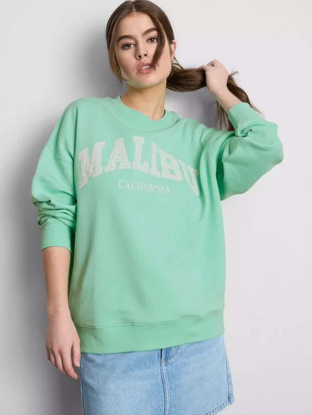 Överdimensionerad Malibu-tröja med hög bomullshalt