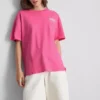 Överdimensionerad T-shirt i havannafärg med grafiskt tryck, med hög bomullsandel