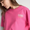 Överdimensionerad T-shirt i havannafärg med grafiskt tryck, med hög bomullsandel