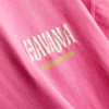 Överdimensionerad T-shirt i havannafärg med grafiskt tryck, med hög bomullsandel