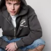 Viper-hoodie med genomgående dragkedja