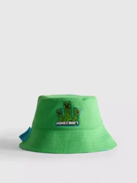 Vändbar bucket-hatt med Minecraft-motiv