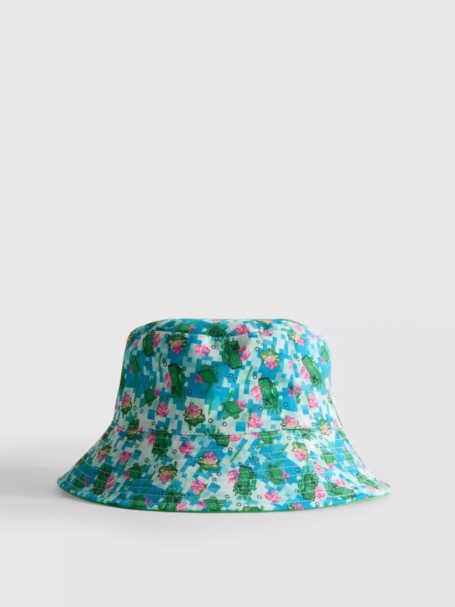 Vändbar bucket-hatt med Minecraft-motiv